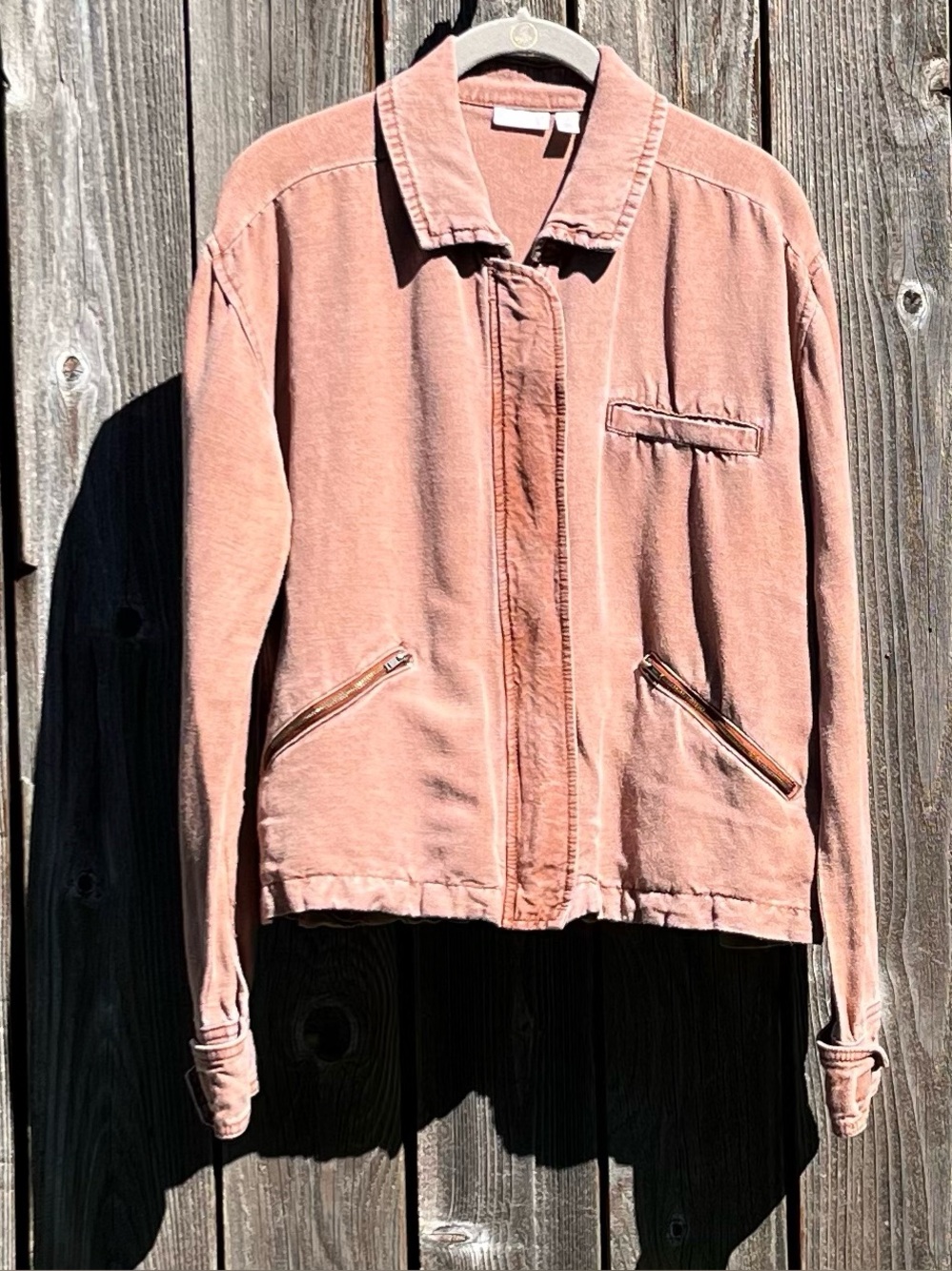 bp rust colored zip up jacket size medium